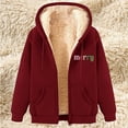 thumbnail image 5 of Gamivast Womens Fleece Lined Jackets Hooded Oversized Zip up Merry Christmas Coats with Pockets Winter Warm Long Sleeve Drawstring Coats Loose Casual Outfits, 5 of 6