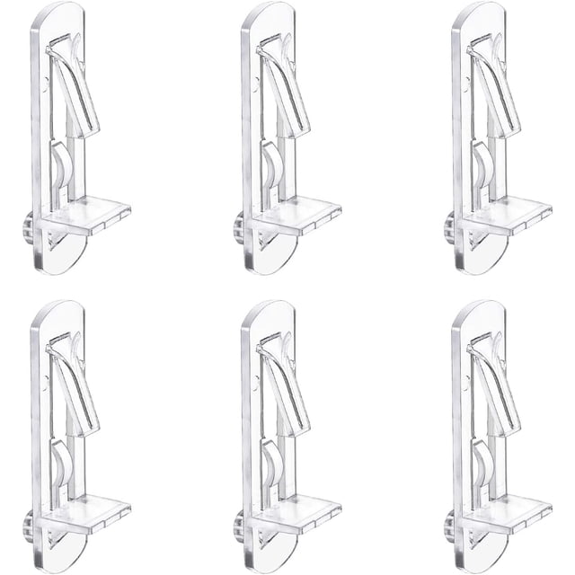 PinesC Clear Plastic Locking Shelf Support Pegs, Fits 5/16" Diameter Hole, 5/8" Shelf, 30 Pack