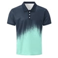 thumbnail image 5 of BRGZLK Mens Polo Shirts Summer Short Sleeve Ombre Print Moisture Wicking Gym Workout T-Shirt Casual Loose Pullover Tees Mint Green 3XL, 5 of 5