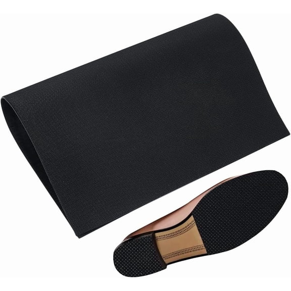 1pc Shoe Sole Repair Rubber Soling Sheet 2mm Thick Non-Slip Shoes Bottom Protector Shoe Grip Pads Heel Replacement Repairing Material for Women Men Shoes Black Black