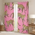 thumbnail image 2 of Manfei Chic Leopard Cheetah Black Out Curtains, Girls Pink Curtains Pack of 2 (42x63 Each), Safari Wildlife Bedroom Curtains, Luxury Room Decor, 2 of 6