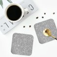 thumbnail image 4 of Yiaed GlitterSilver Print Leather Coasters for Drinks - Cup Coasters Coffee Table Kitchen Table Bar, Home & Office Gifts Handmade Drink Coasters-Square, 4 of 6