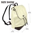thumbnail image 2 of Gaeub Lemon Yellow Checkboard Print Women's Leather Backpack,Travel Laptop Backpack,Fashion Ladies Leather Backpack Bag for Travel,Leather Drawstring Daypack for Me, 2 of 4