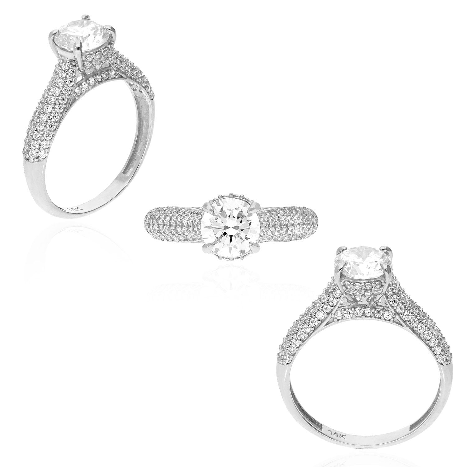 Breathtaking Engagement Full Eternity Band Ring 14K White Gold 2.10Ct Diamond 