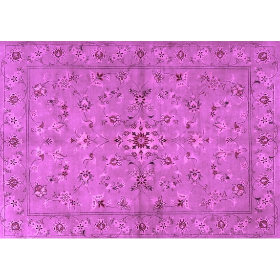 Ahgly Company Indoor Rectangle Persian Purple Traditional Area Rugs, 7' x 10'