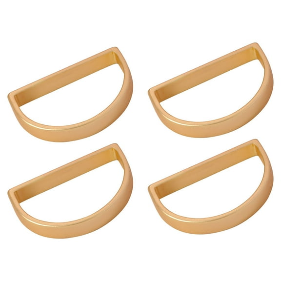 GOOHOCHY Modern Napkin Rings Golden Metal 4Pcs 1.9x1.3x0.4In