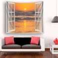 thumbnail image 2 of EREHome Open Window Sunrise Beautiful Sunrise Beach Tapestry Polyester Fabric Tapestries Wall Art Hanging 51x60 Inches, 2 of 3