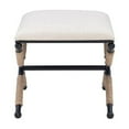 thumbnail image 4 of Linon Anna Campaign Accent Stool Black Metal Legs with Rope Detail in Cream, 4 of 13