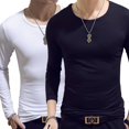 thumbnail image 4 of Camiseta de manga larga para hombre con diseño de fans del ejército de primavera y otoño, ajustada, de cuello redondo transparente multicolor, camisa básica para hombre, 4 of 6