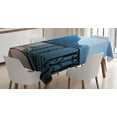 thumbnail image 1 of Ambesonne Blue Tablecloth Rectangular Table Cover, Island Mountain Ocean View, 52"x70", Blue, 1 of 3