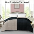 thumbnail image 2 of BedDecor 300 GSM 1Pcs Reversible Solid (Ivory-Navy Blue, Twin/Twin Xl) 100% Egyptian Cotton Base Down Alternative Comforter, 2 of 8