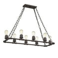 thumbnail image 3 of Quoizel Hughes 8-Light 39" Linear Chandelier in Rustic Black, 3 of 3