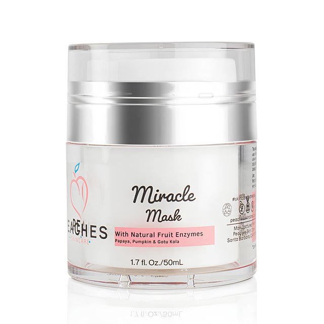 Peaches Skin Care Mascarilla facial milagrosa para la piel (1.7 oz) - Mascarillas faciales para el cuidado de la piel con cera de abejas, aceite de aguacate, calabaza y más - Mascarillas faciales hidr