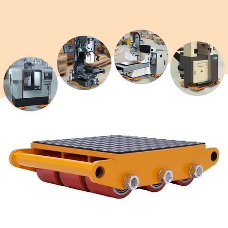 Dwellnix US Heavy Duty Machine Dolly Skate Machinery Roller Mover Cargo Trolley 15 Ton