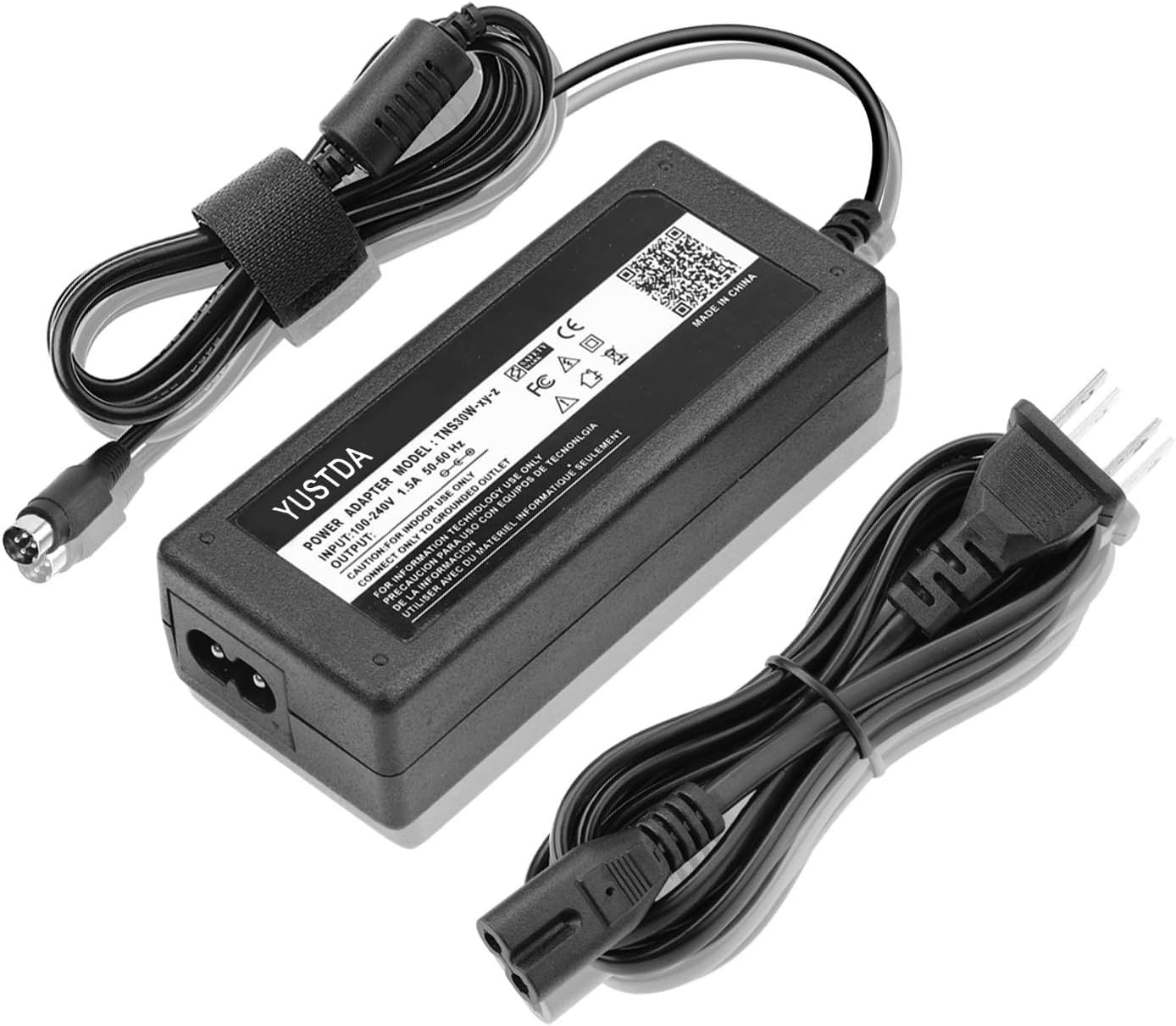 Yustda 4Pin and Barrel Plug 48V AC/DC Adapter Replacement for CS