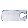 thumbnail image 4 of Linteum Textile (12-Pack, 15x34) Cotton Terry Adult Bibs with Velcro Closure - White w/Blue piping, 4 of 6
