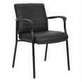 thumbnail image 1 of Chaise d'Invité en Similicuir Noir avec Cadre Noir, 1 of 5