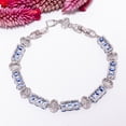 thumbnail image 5 of Tanzanite, CZ 925 Sterling Silver Adjustable Tennis Bracelet 7-8" B142224, Tanzanite Bracelet, Vivid Blue Bracelet, Oval Bracelet, 5 of 6