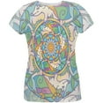 thumbnail image 1 of Mandala Trippy Stained Glass Hedgehog All Over Womens T Shirt, 1 of 2