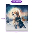 thumbnail image 5 of Hello Winter Siberian Husky Welcome Snowy Night Watercolor Vintage Quilt Blanket Husky Dog Lover Gifts Cozy Comforter Throw Blanket - 01011, 5 of 5