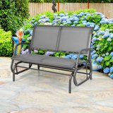 Gymax 48'' Outdoor Patio Swing Glider Bench Chair Loveseat Rocker ...