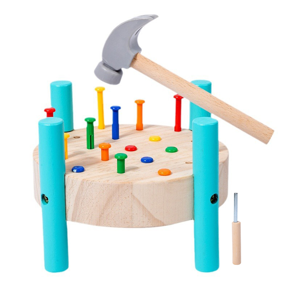 Forhome Martillo De Juguete Montessori – Juego De Golpear Topos Con 1 Martillo De Madera Para Niños De 2 A 4 Años