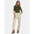 thumbnail image 2 of Time and Tru Women's Corduroy Mid Rise Utility Pants, 28" Inseam, Sizes 2-22, 2 of 5