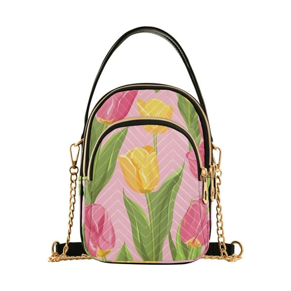 joogoo Women Tulip Flower Chain Crossbody Bags Shoulder Handbag Phone Purse