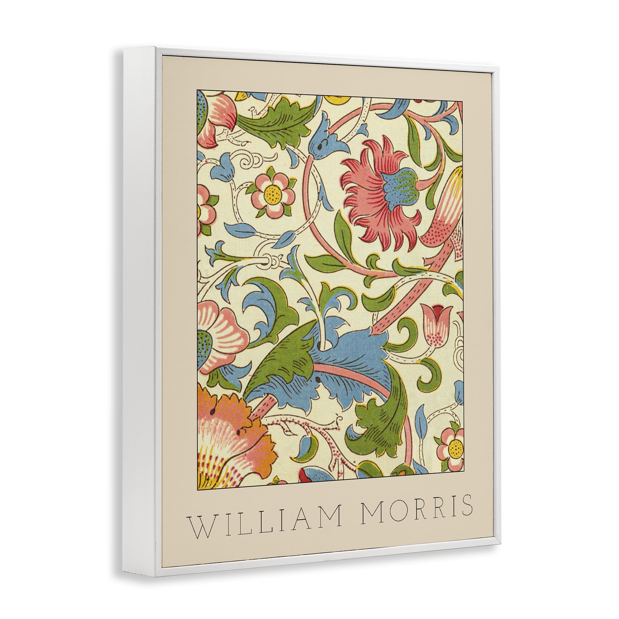 Stupell Industries Stylish Boho Classic Flowers White Framed Giclee Art, design by Lil' Rue