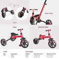 thumbnail image 3 of Yvolution Y-Velo Flippa Tricycle pour Draisienne - Rouge, Grand, 3 of 5