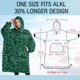 thumbnail image 4 of Oversized Wearable Blanket Hoodie,Math Equations Chalkboard Formulas Green Pattern Sherpa Blanket Hoodie with Super Pockets,Super Warm Fuzzy Pullover for Women & Men, 4 of 6