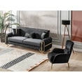 thumbnail image 4 of Ottomanson Wingback Accent Chair Microfiber Modern Armchair for Living Room, Black, 4 of 5