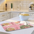 thumbnail image 6 of Yayeee Dish Drying Mat for Kitchen Counter 16"x18" Microfiber Absorbent Pad, Pink Christmas House, 6 of 7