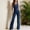 Blue, variant on Women's Sleeveless High Waisted Wide Leg Denim Jumpsuit Jean Pants Rompers