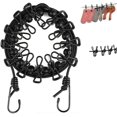 thumbnail image 1 of Corde à Linge Élastique Coupe-Vent pour Extérieur avec 12 Pinces à Fil et Boucle Antidérapante (Noir), 1 of 5