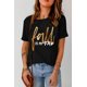 thumbnail image 4 of ABPHQTO Camiseta gráfica de manga corta IS MY FAV Black Fall para mujer, 4 of 5