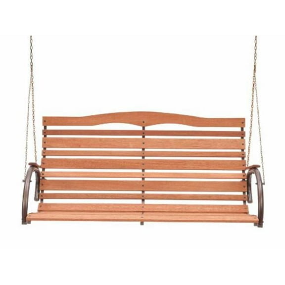 48 in. High Back Wood Swing With Chain