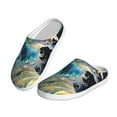 thumbnail image 2 of Xecao Colorful Stained Glass Deer Print Cotton Slippers Fuzzy Warm Cozy Slippers Non Slip House Slippers For Indoor Outdoor Cotton Slippers House Slippers-13, 2 of 7