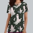 thumbnail image 1 of Puntoco Top de lactancia informal con cuello en V, manga corta y estampado de Halloween para mujer, 1 of 5