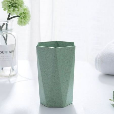 Bathroom Mug KABOER Simple Style Tea Cups Plastic Cup Toothbrush Mug for Home Bathroom Wheat Straw Ecological Coffee Tea Milk Drink Cup ()