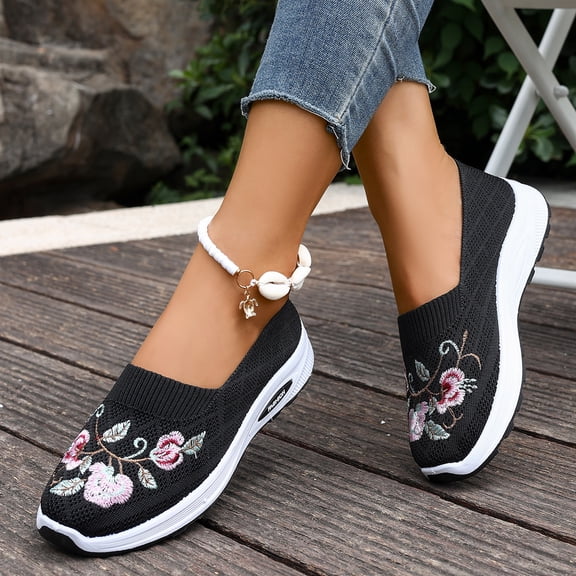 Orthopedic Shoes for Women Wide Width Breathable Comfortable Lightweight Slip on Sneakers Non Slip Arch Support 2026 New Womens Walking Shoes