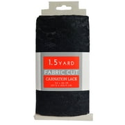 Shason Textile Special Occasion 58/60" Carnation Lace 1.5 Yard Precut Fabric, Black