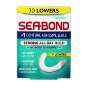 SEA-BOND Denture Adhesive Wafers Lowers Fresh Mint 30 Each (Pack of 3)