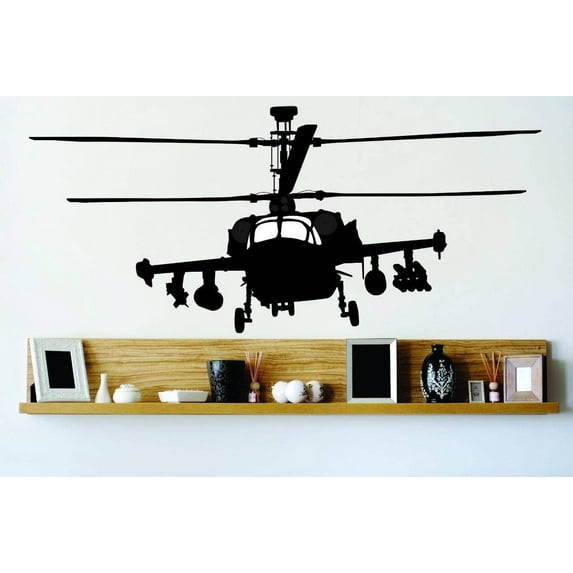 Custom Decals Army War Solider Helicopter Aircraft Bathroom 12x24 Inches