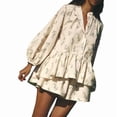 thumbnail image 3 of Women's Oversized Sets Shirts Shorts for Daily Wear Beige S, 3 of 9