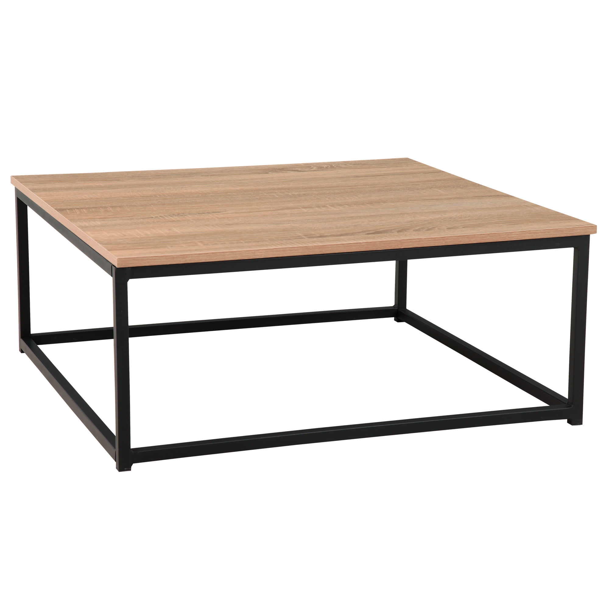 Wood Rectangle Coffee Accent Table Modern Industrial Style Wood Grain