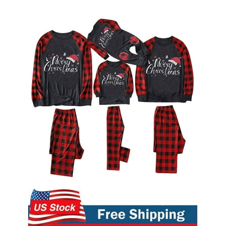 

Sunisery Christmas Family Matching Pajamas Sets Dad Mom Kid Baby Merry Christmas Printed Sleepwear Homewear Sets
