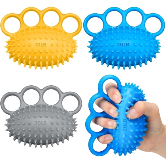 3 Pack Hand Exercise Balls 3 Level Set Finger Strengthener Therapy Hand Balls Grip Strength Trainer Squeeze Stress Relief for Adults Elderly Stroke Arthritis Carpal Tunnel