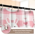 thumbnail image 5 of 4-Piece Bathroom Set with Waterproof Shower Curtain with Non-Slip Bath Mat, U-Shaped Mat & Toilet Lid Cover Cute Bunny Faces, 5 of 8