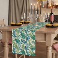 thumbnail image 2 of Green Palm Leaf 72 Inch Table Runner, Tropical Plants Retro Pastoral Summer Farmhouse Dresser Scarf Cotton & Linen Tablerunner for Dining/Kitchen Island/Holiday Party Décor 13" x 72", 2 of 9